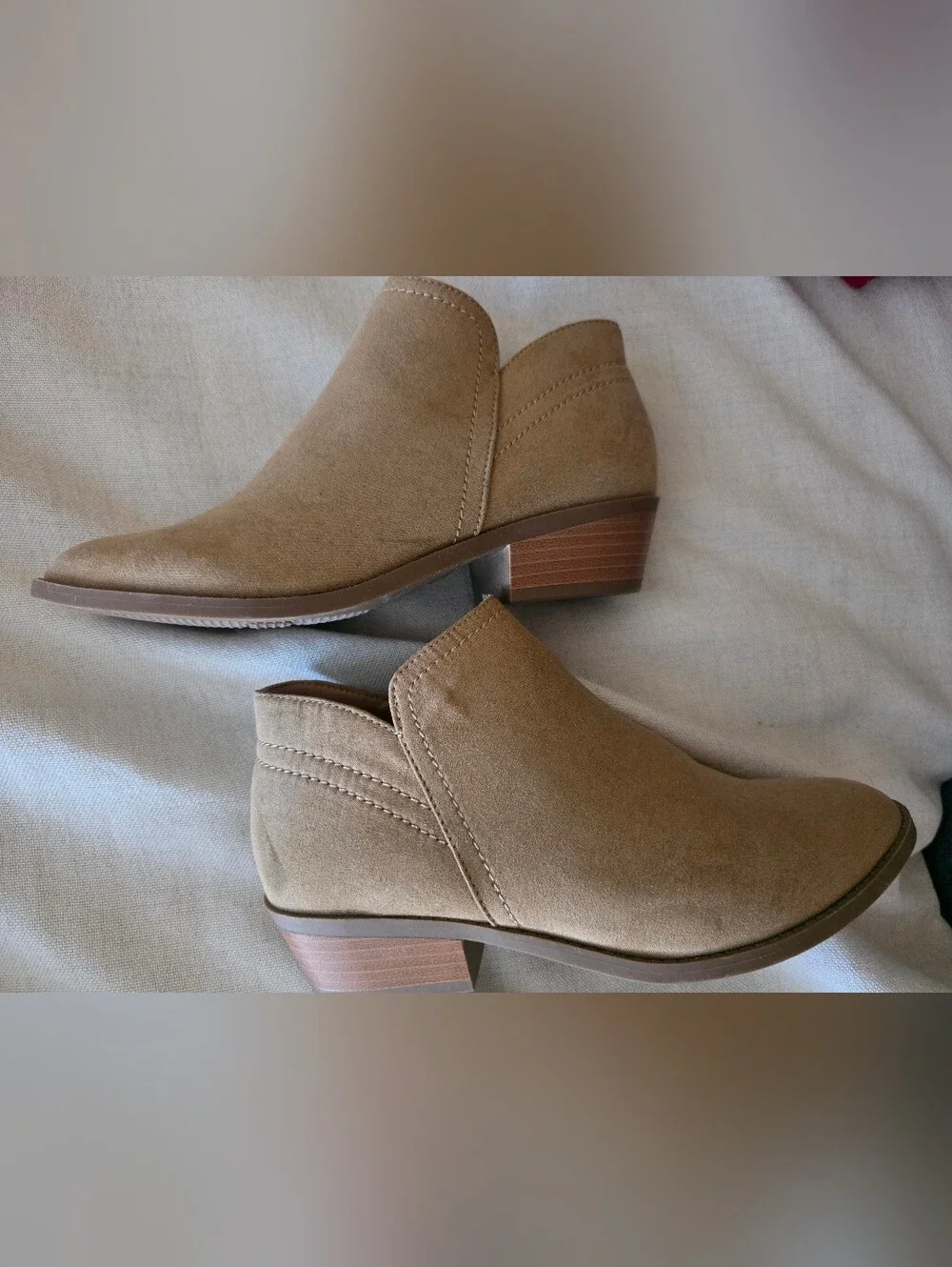 Time and Tru Tan Suede Ankle Booties Size 7